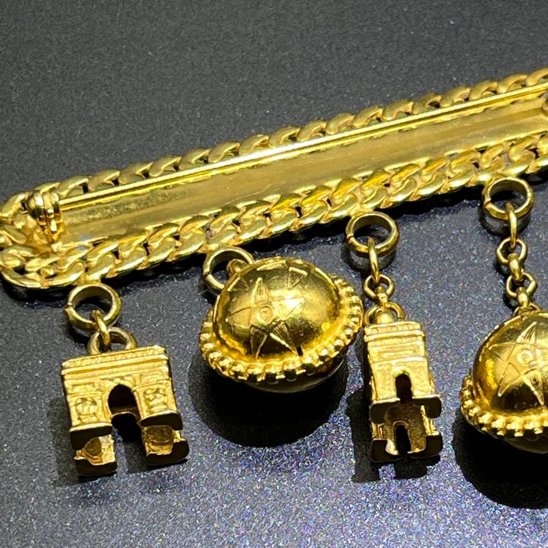 【美品】セリーヌ　ブローチ　スターボール　凱旋門　ゴールド