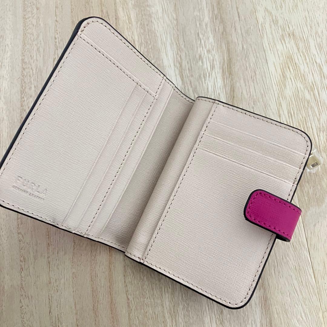 【新品未使用】フルラ 二つ折り財布 バビロン バイカラー ピンク×ベージュ
