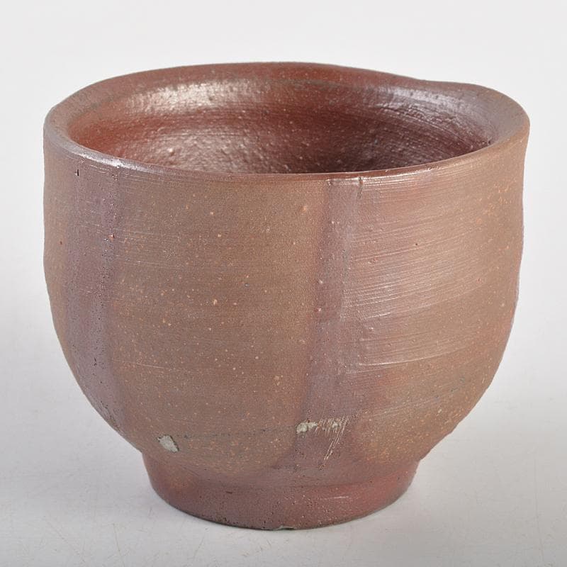 備前焼　人間国宝　藤原雄作　ぐい呑　共布共箱　V　R7001