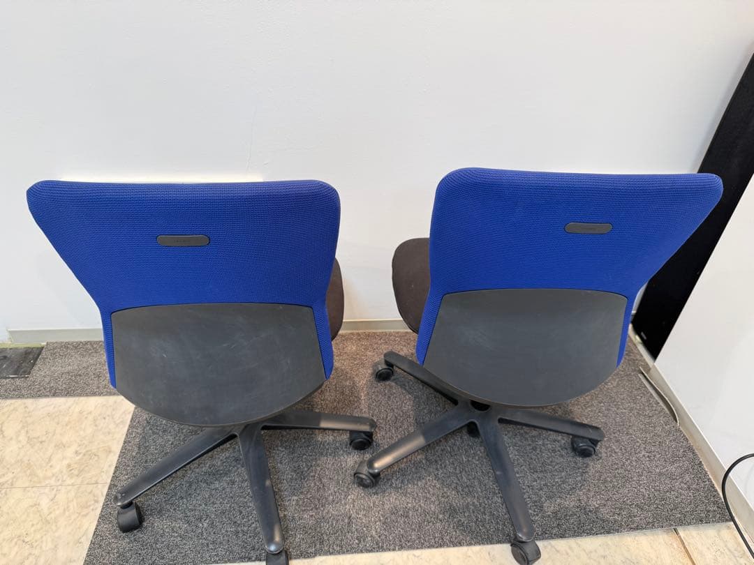 UCHIDA内田洋行椅子2脚 ルディオチェア/肘無ハイバックチェアー高さ調整可能