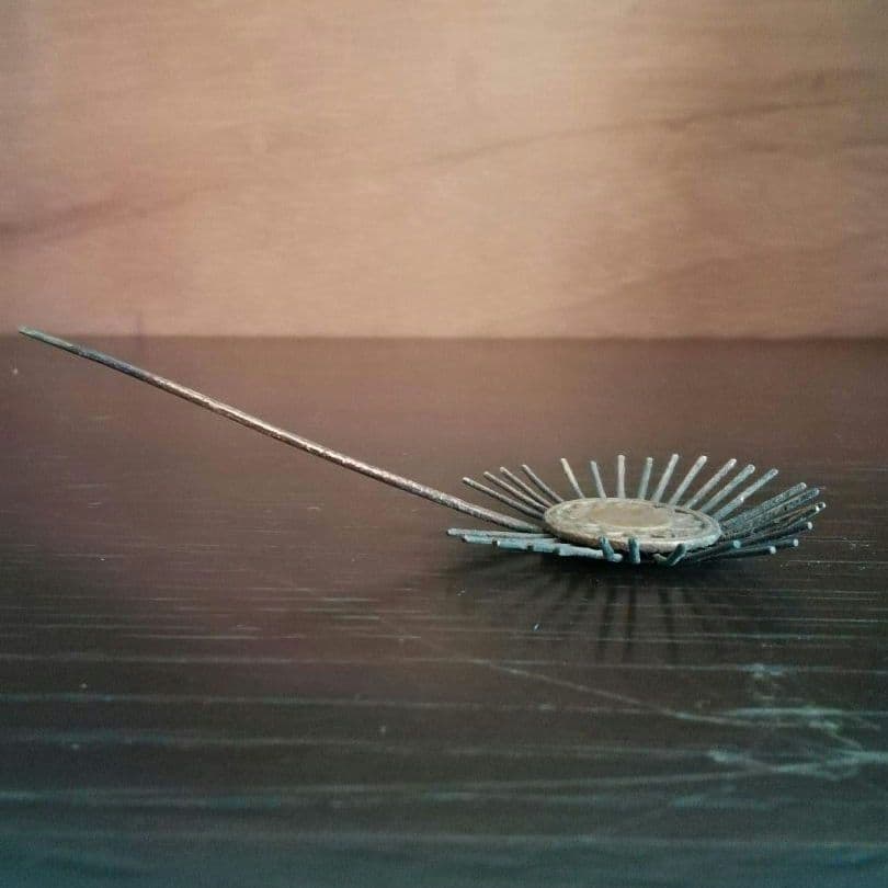 逸品　仏教美術　光背　放射光　古銅　江戸明治期　オブジェ　和骨董　アンティーク