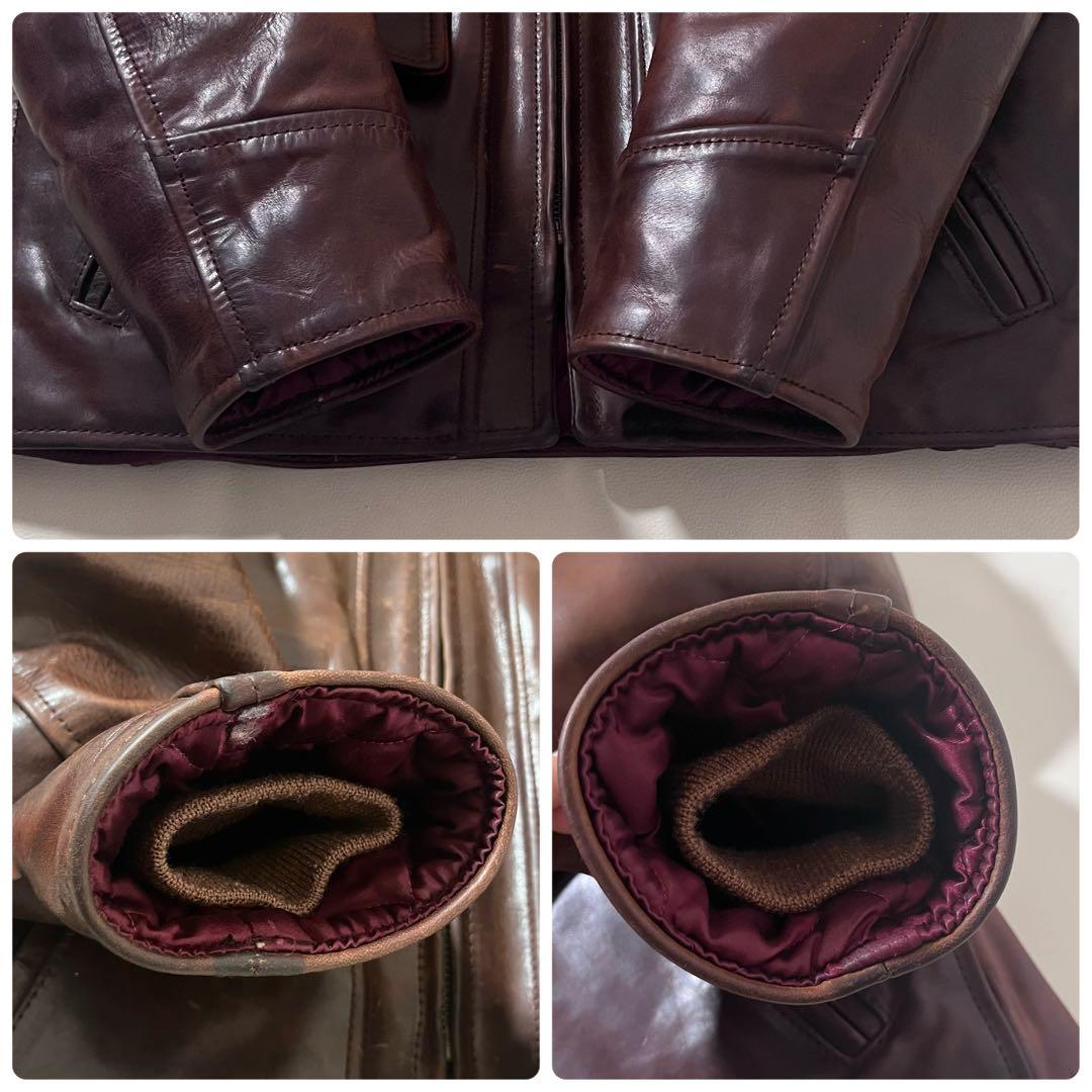 【良品】エアロレザー　ヘラクレス ジャケット　ホースハイド　ブラウン　中綿　38