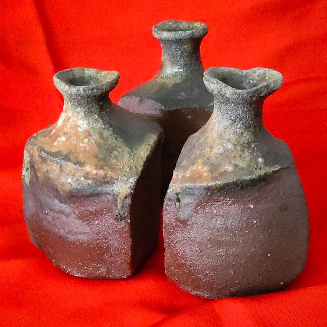 越前　組徳利　三客　西浦武