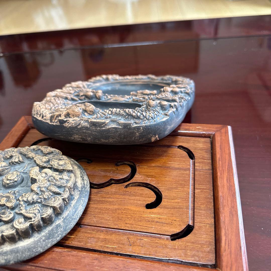 硯　骨董品　書道具　古硯　中国美術　古美術　龍紋