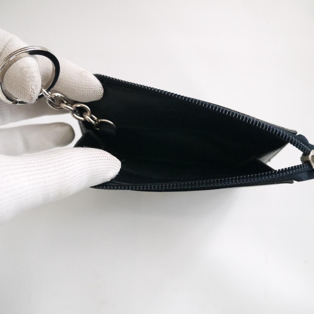 ✈大きめ ガンチーニ　フェラガモ　レザー　ケース　小銭入れ　キーリング　黒