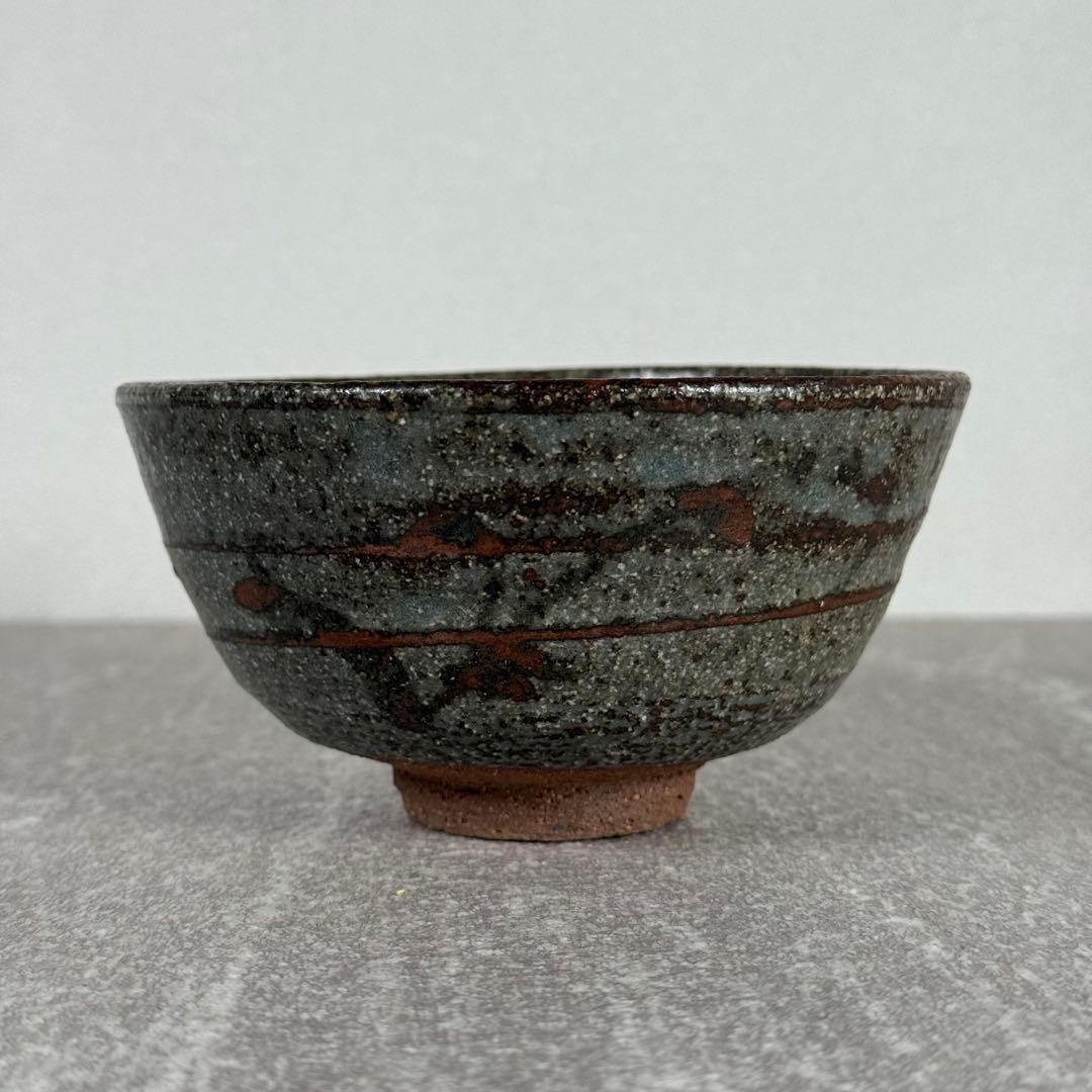 【真作】加藤泥二（政雄）絵唐津 茶碗 共箱 瀬戸名門◆加藤周兵衛 直系 希少