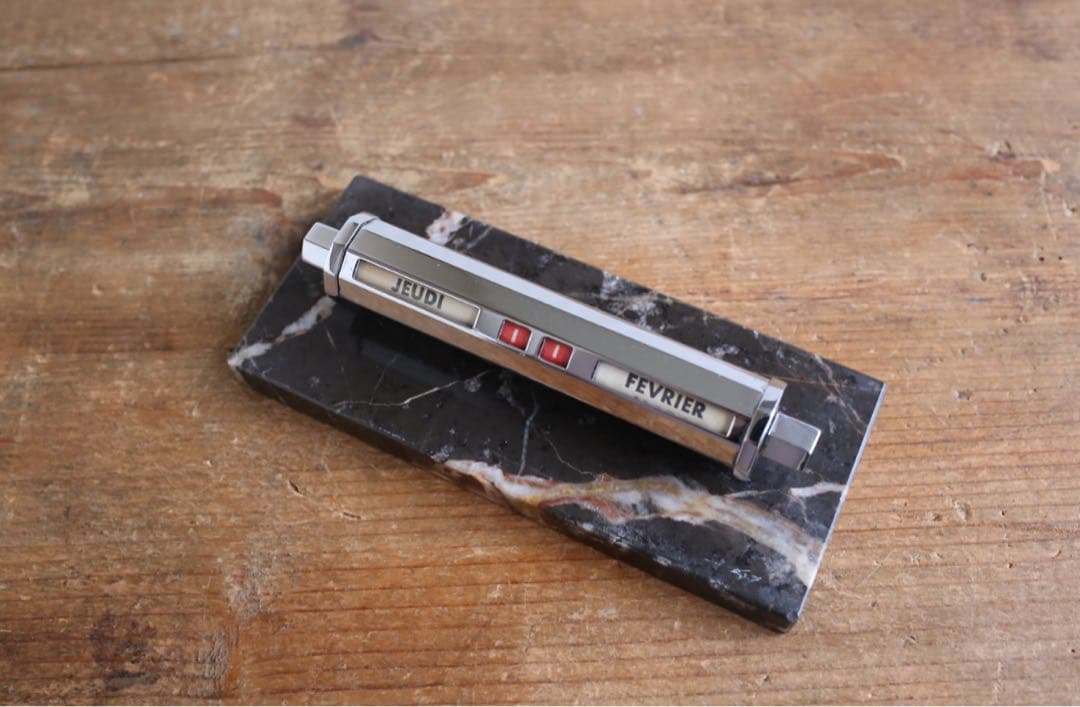 卓上万年カレンダー　フランス ヴィンテージ 『GOLD STARRY』大理石