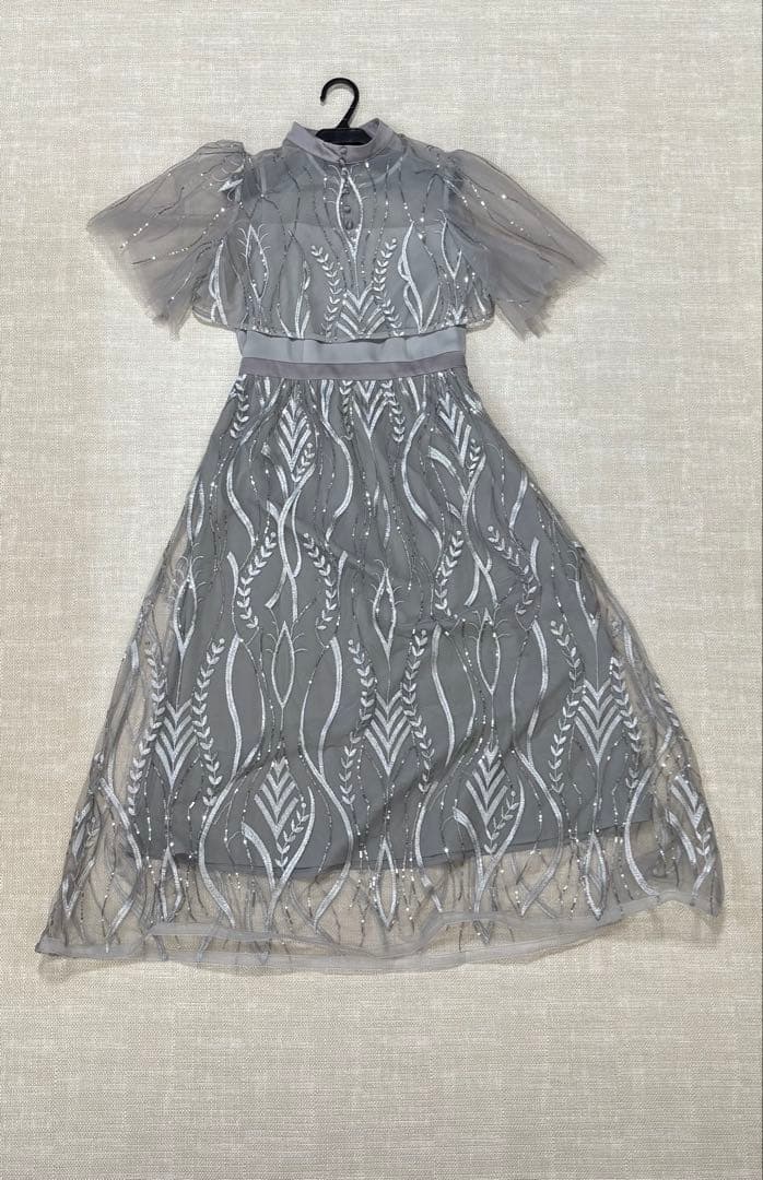 ボレロチュールレース刺繍セットアップワンピース