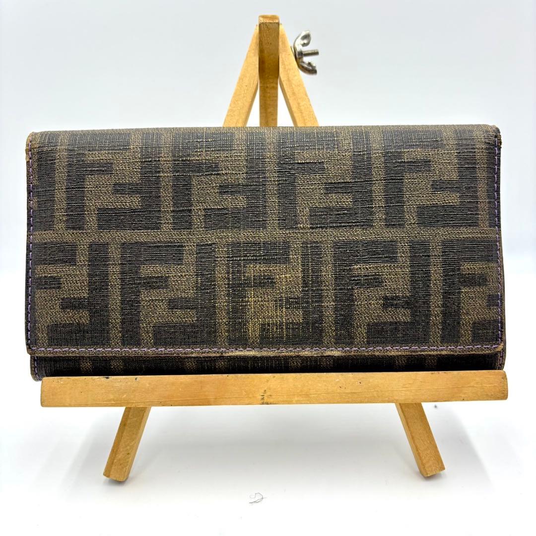 FENDI ズッカ　長財布　PVC パープル　レザー　折り財布　ズッキーノ　ロゴ