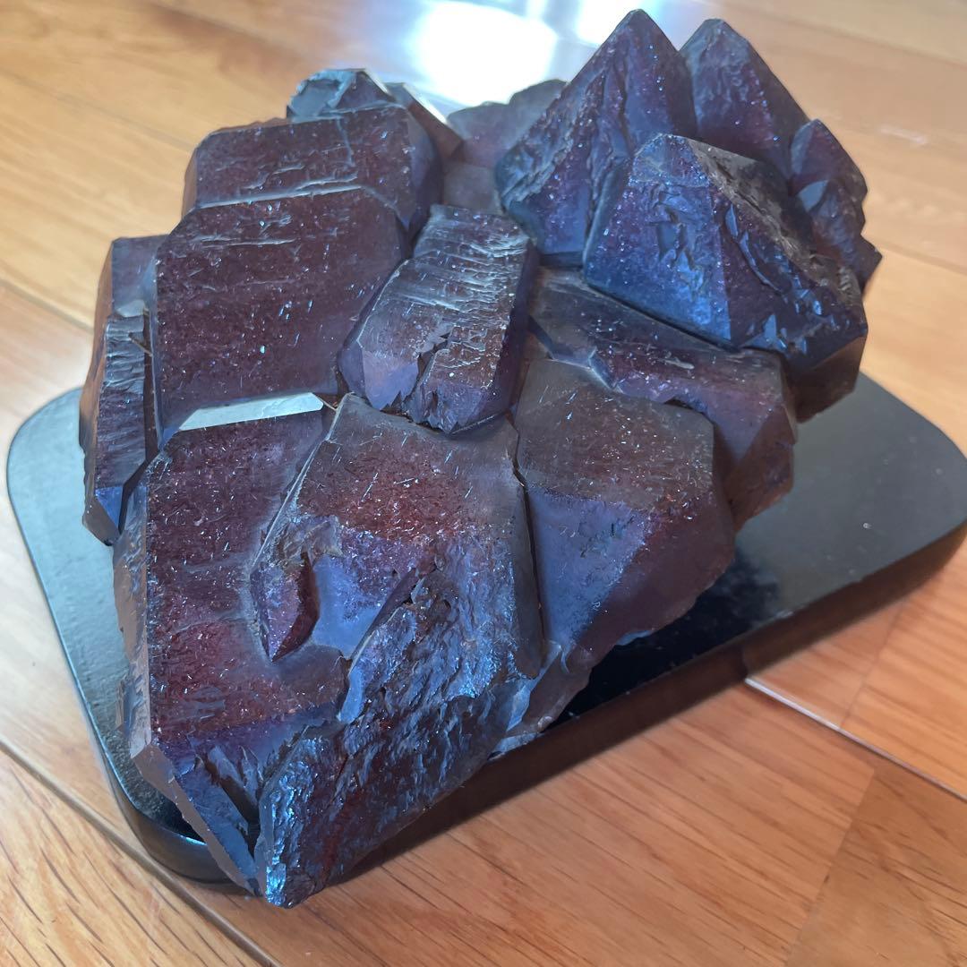 天然石 ダークレッド 結晶アート