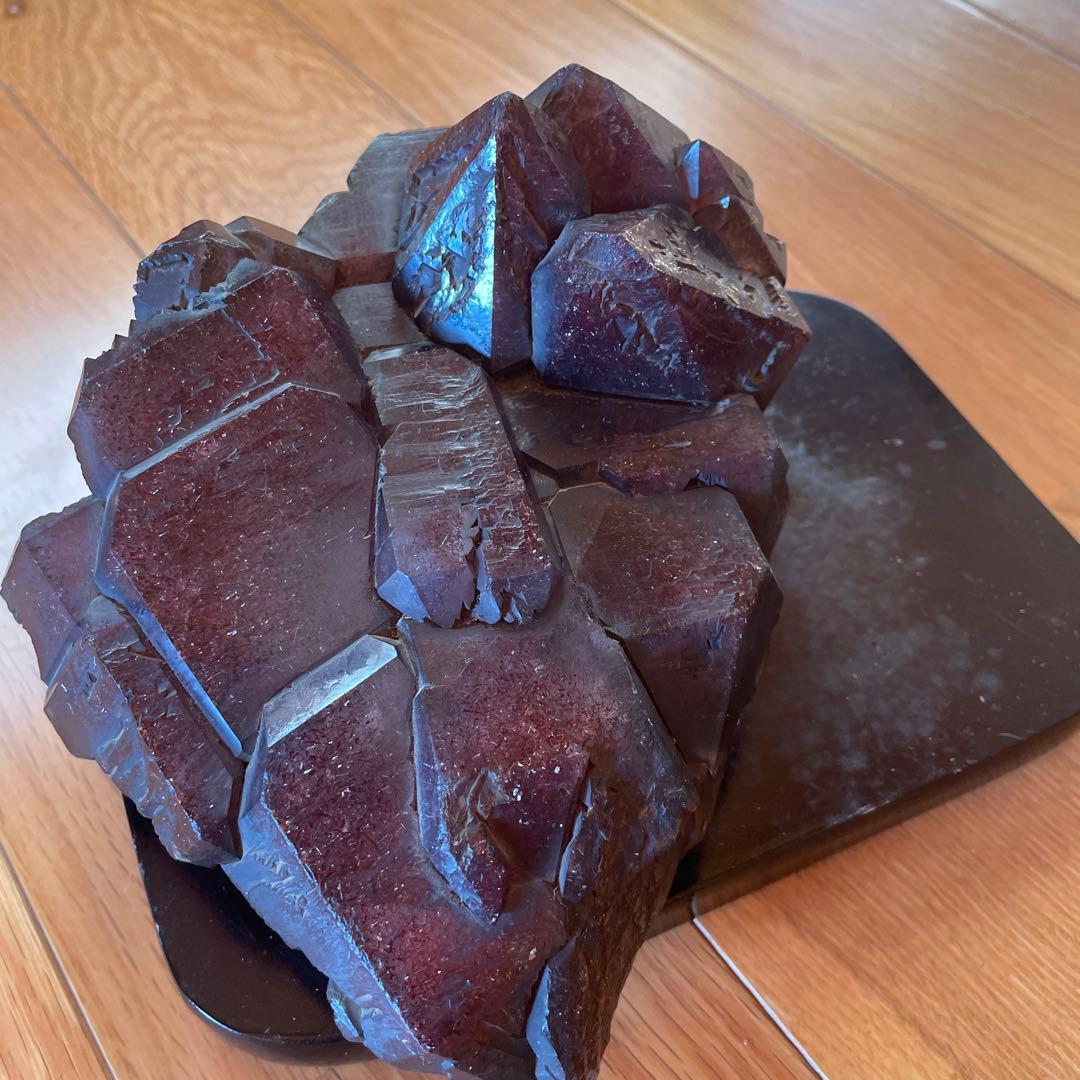 天然石 ダークレッド 結晶アート