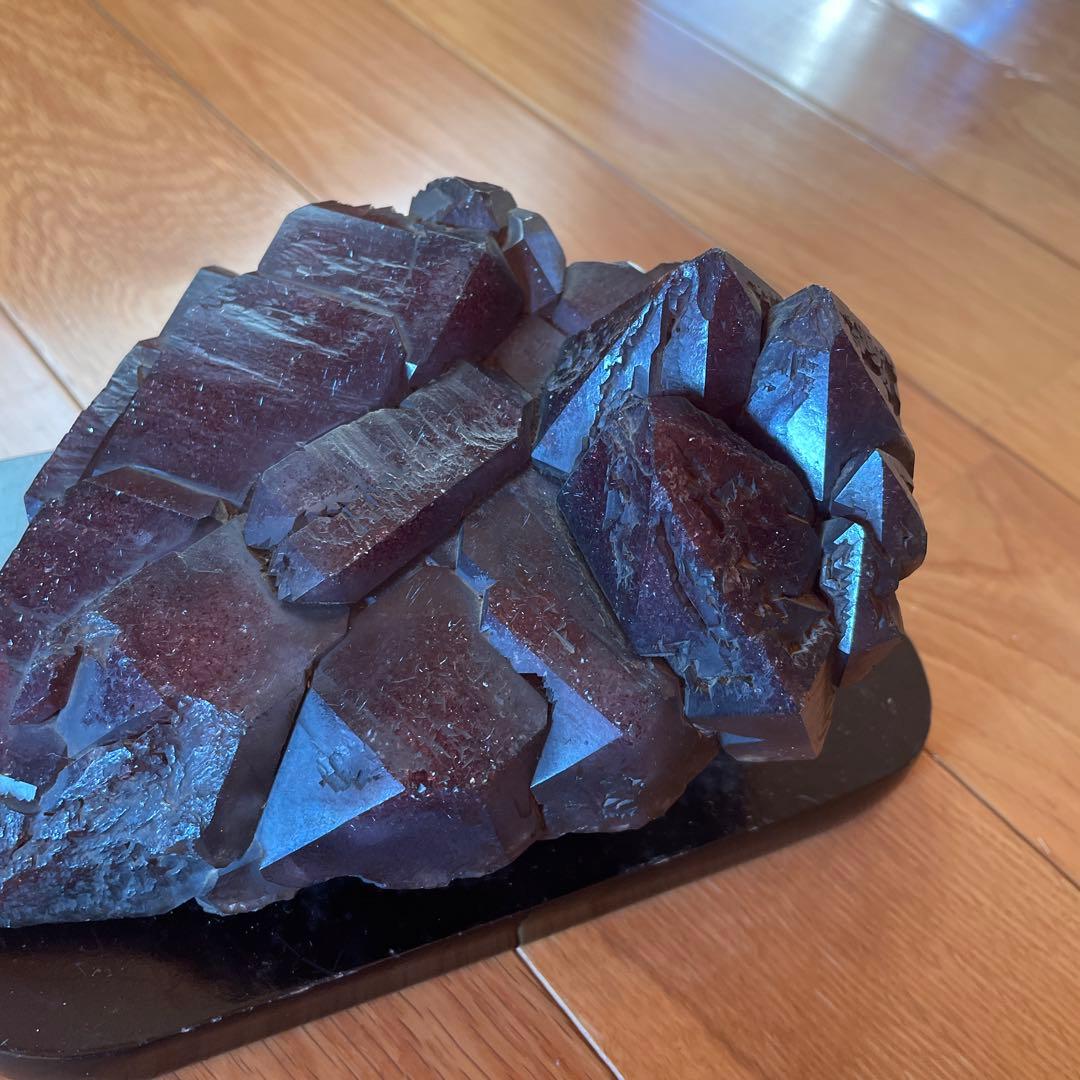 天然石 ダークレッド 結晶アート