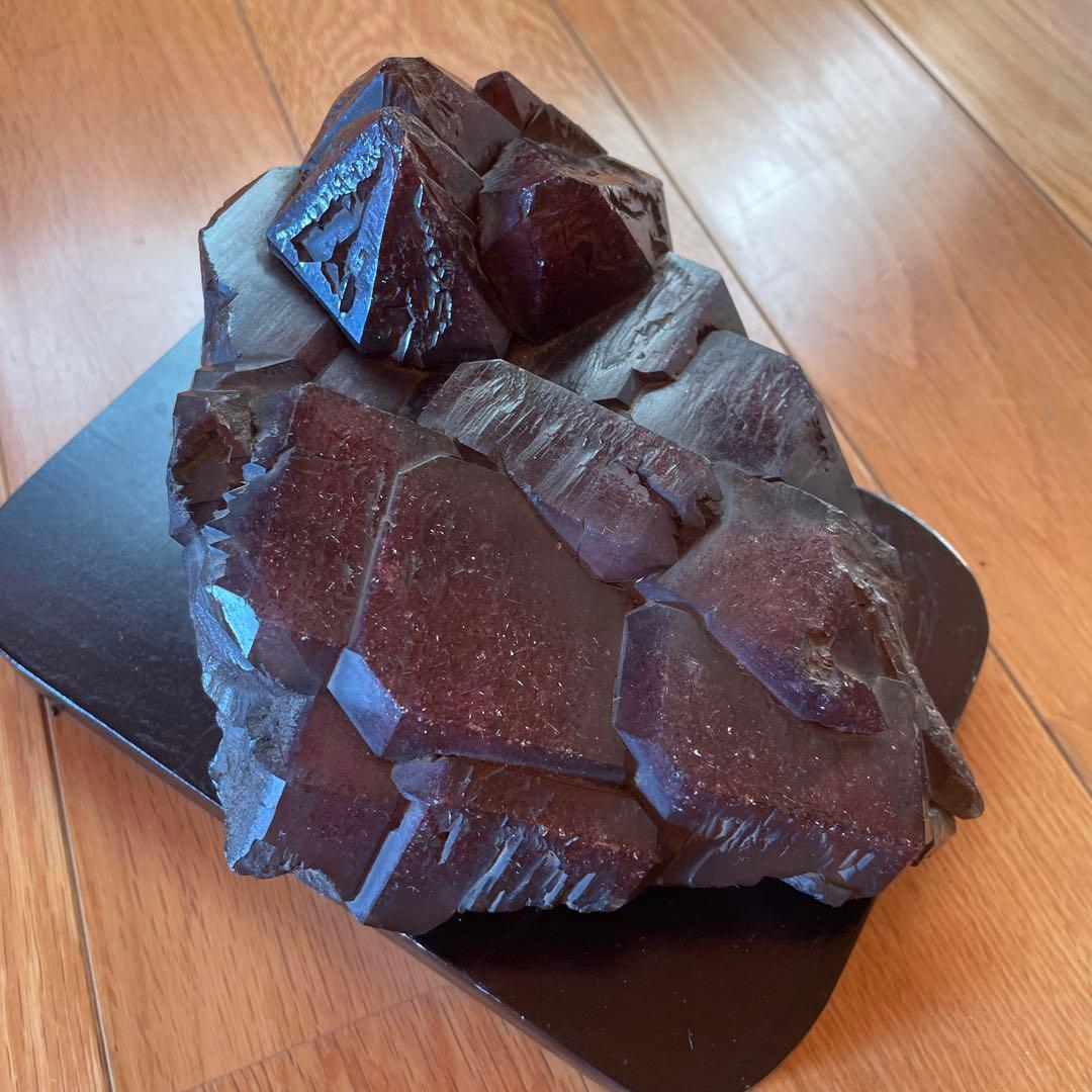 天然石 ダークレッド 結晶アート