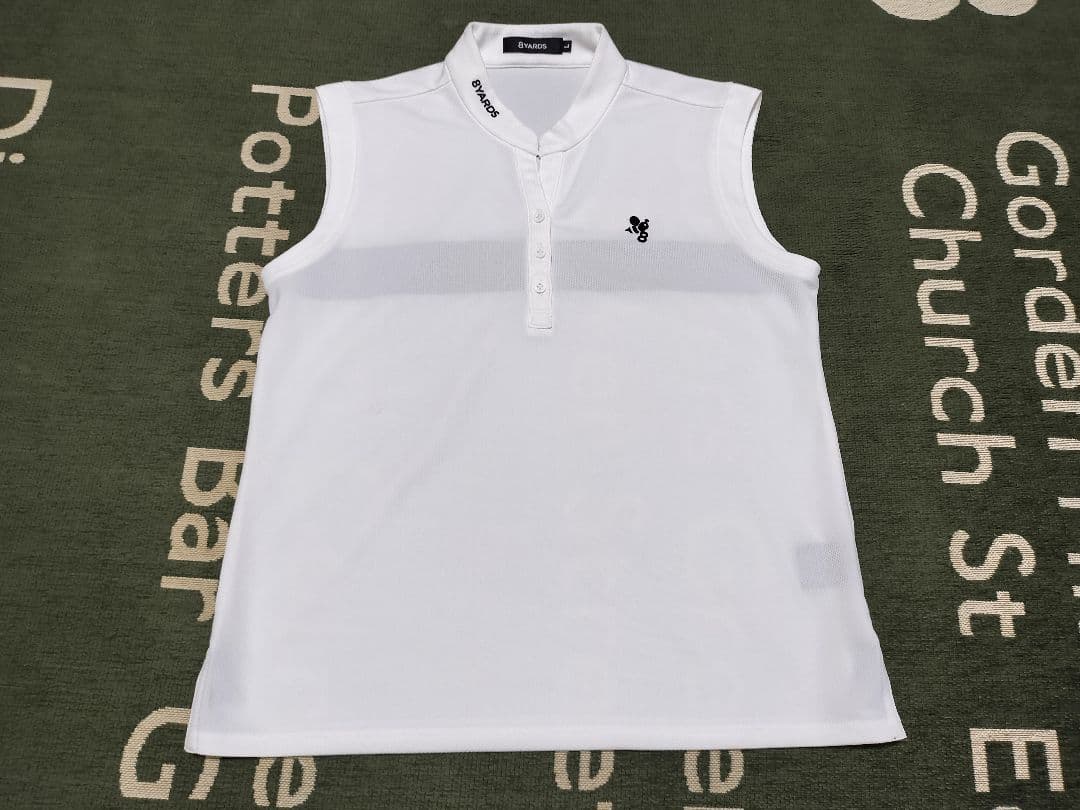 8YARDS ホワイト ノースリーブポロシャツ