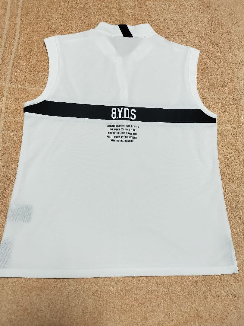 8YARDS ホワイト ノースリーブポロシャツ