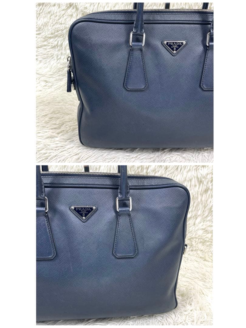 PRADA プラダ　ビジネスバッグ　三角ロゴプレート　サフィアーノレザー