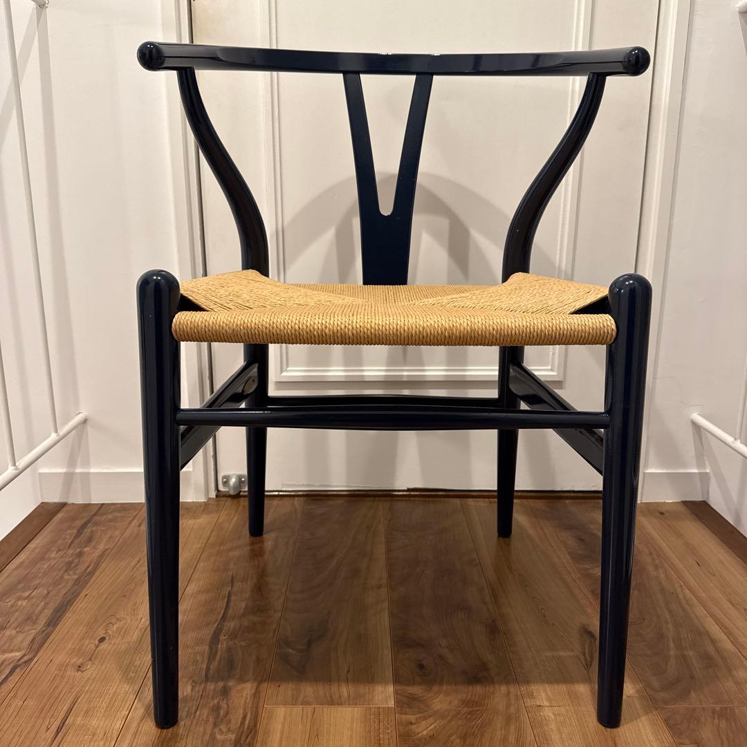 ネイビー ウィッカー ダイニングチェア