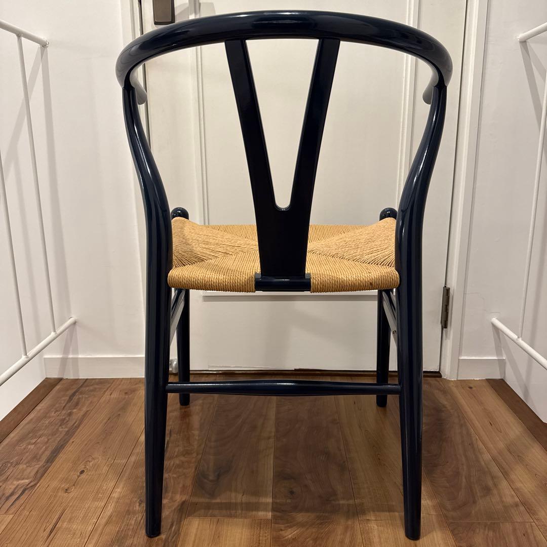 ネイビー ウィッカー ダイニングチェア