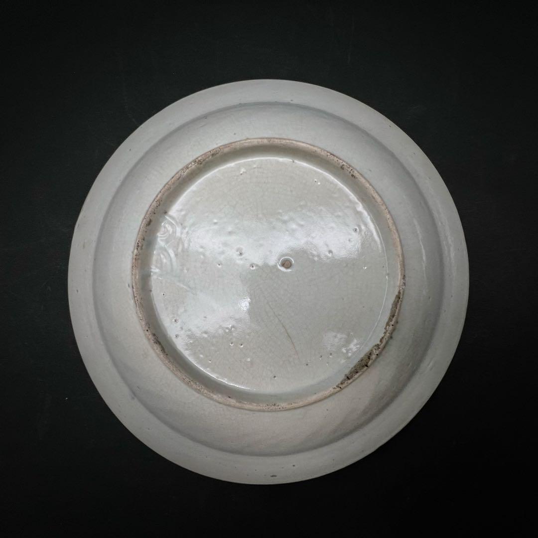 古美術 骨董品 安南染付花鳥文鉢 飾り皿 木箱付き