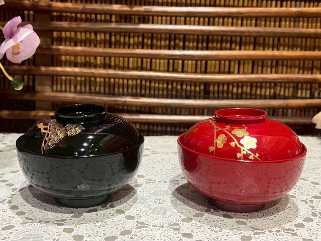 新品 未使用 京漆匠 平安 象彦 松梅 久美椀 セット 蓋付 吸物椀 高級