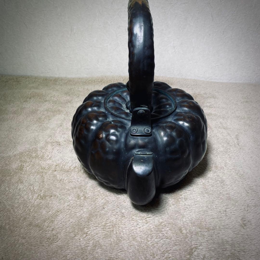 【古き良き日本の逸品】皆川堂の銅製かぼちゃ形薬缶　和のオブジェとして飾るも良し