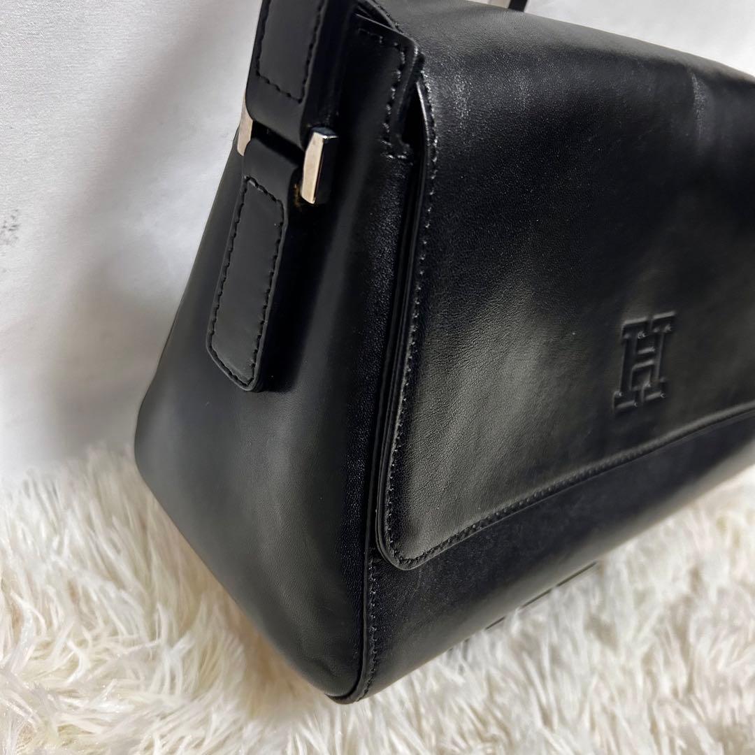 美品 HIROFU ベリーナ　フォーマル　ハンドバッグ レザー　ブラック　肩がけ