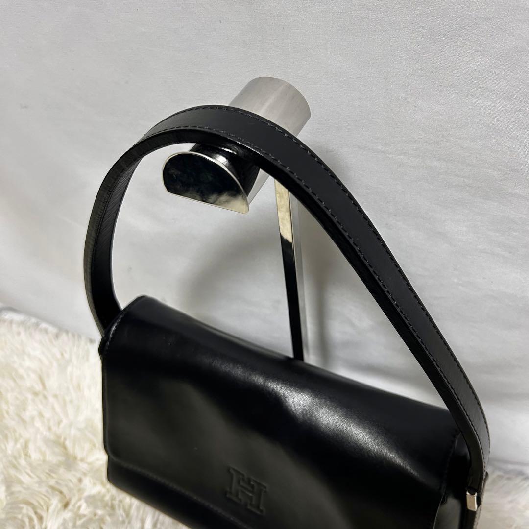 美品 HIROFU ベリーナ　フォーマル　ハンドバッグ レザー　ブラック　肩がけ