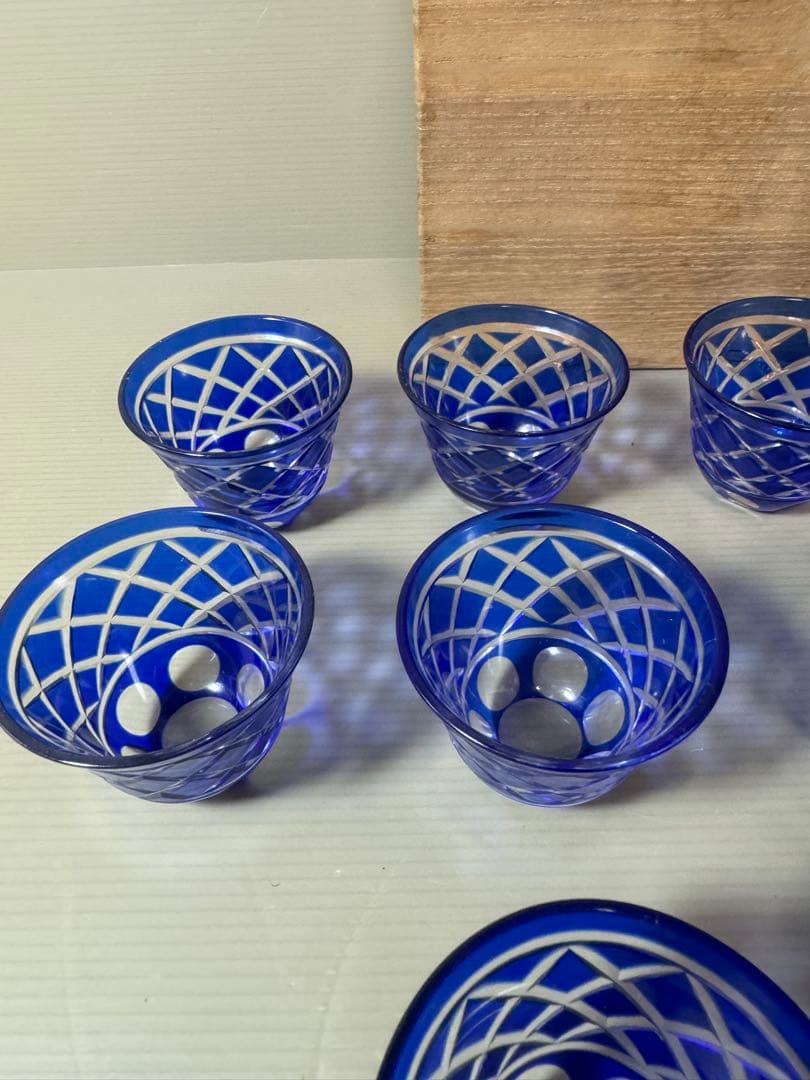 2879 色被切子冷茶グラス　10客　未使用