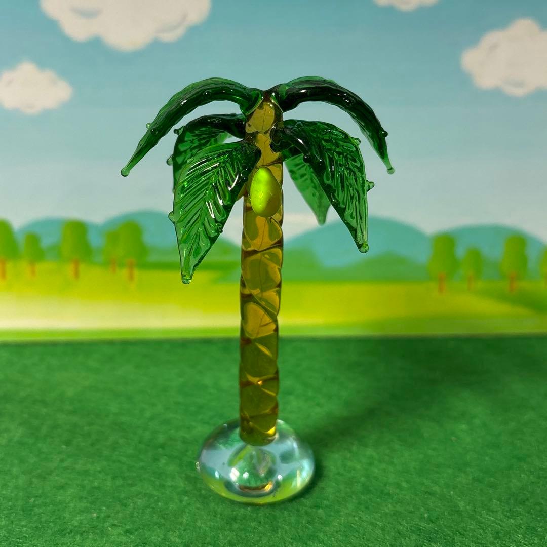 ヤシの木　ガラス細工　ミニチュア