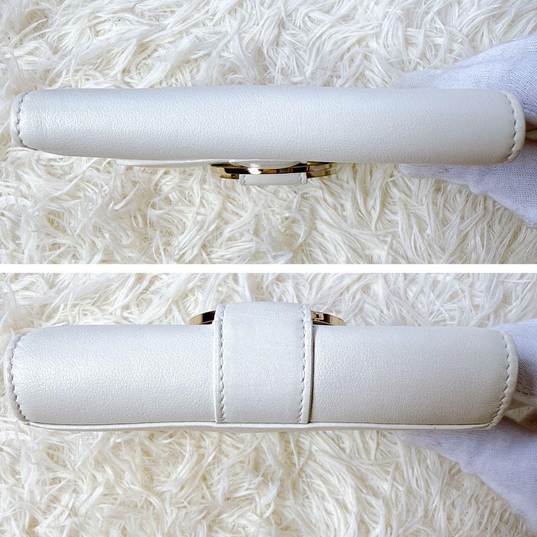 ブルガリ チャンドラ レザー 三つ折り 財布 ウォレット 小銭入れ 札入れ 白