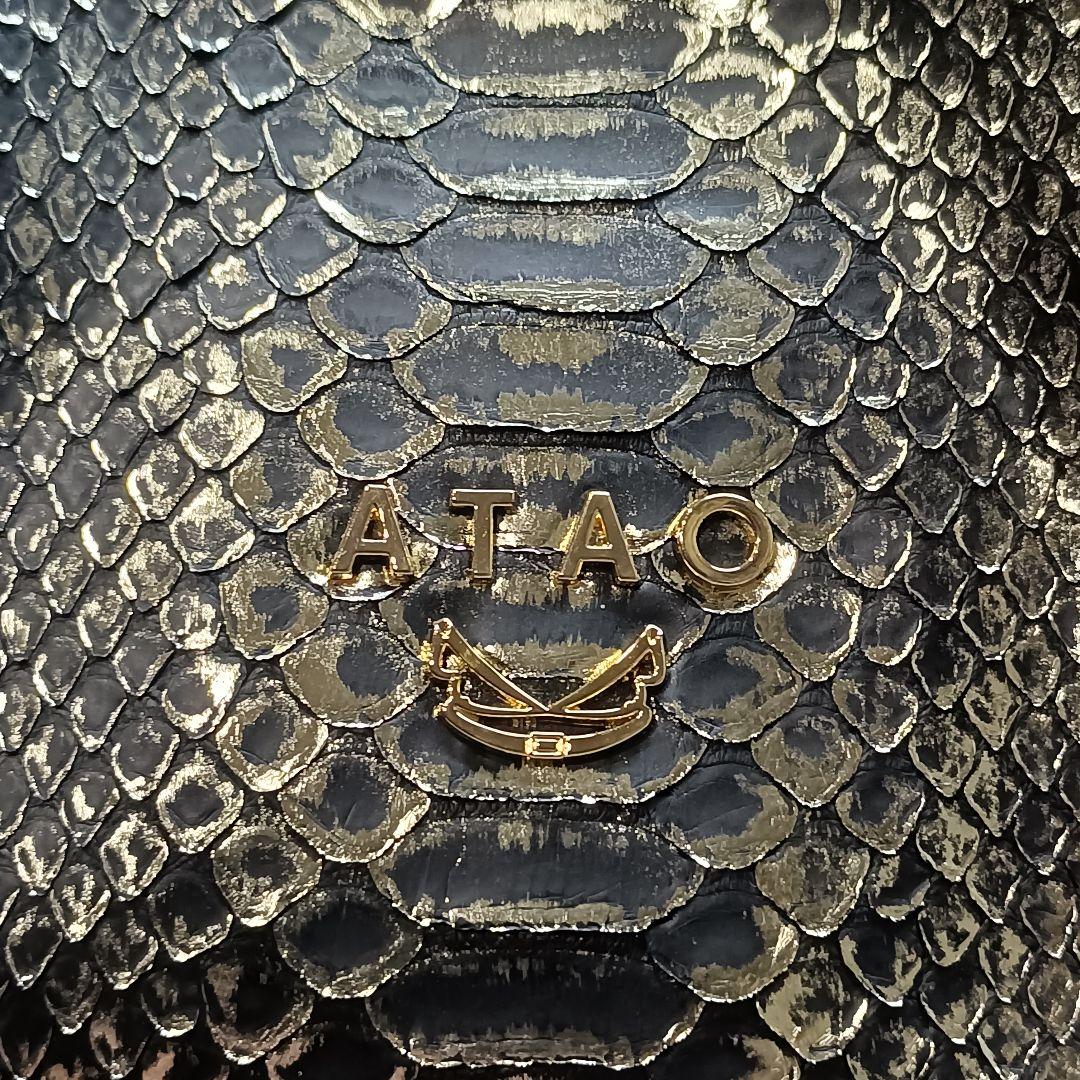 未使用 ATAO リュクス エルヴィ パイソン ブラック 2wayバッグ レザー