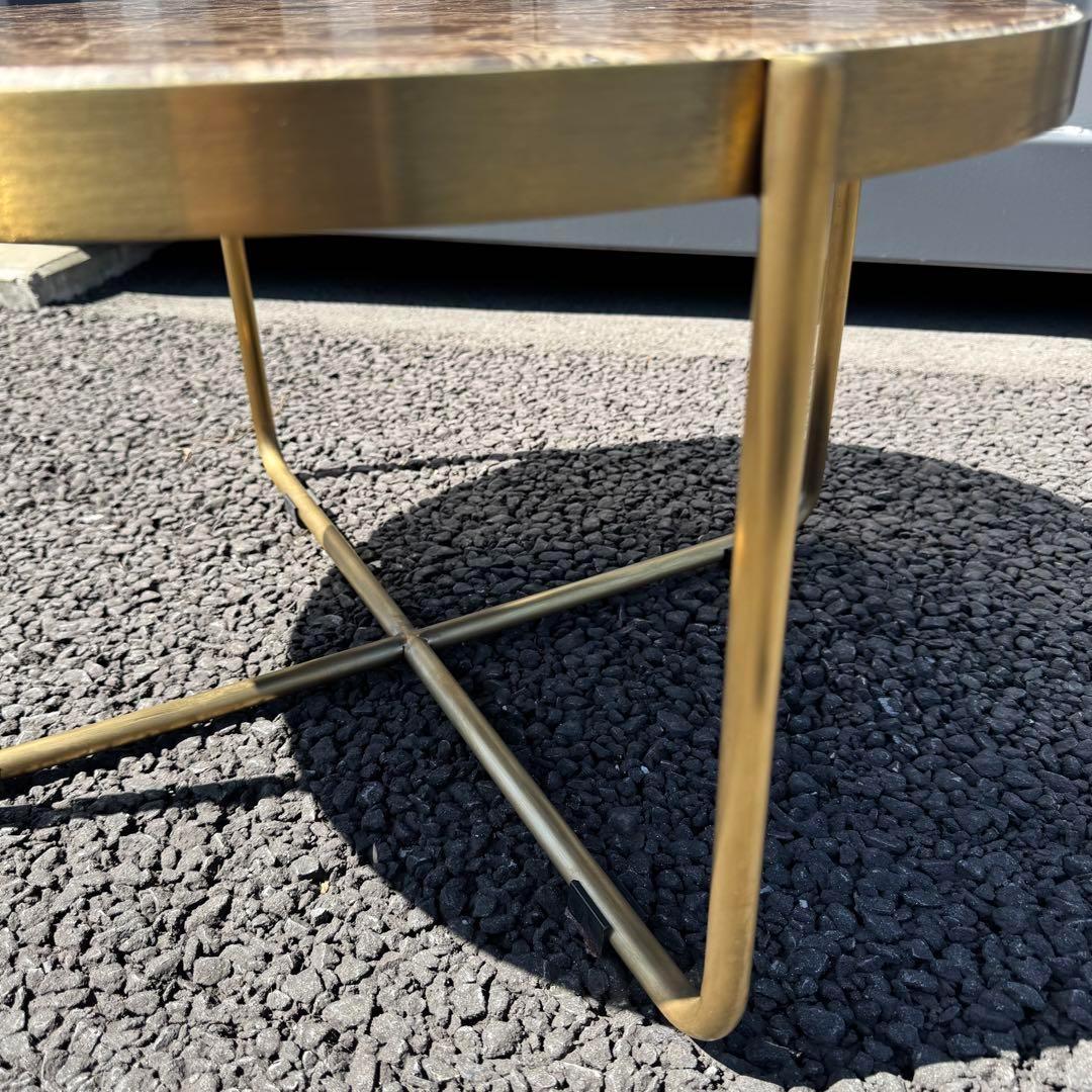 【最終価格】CRASH GATE ラウンドテーブル W600 ゴールド　関家具