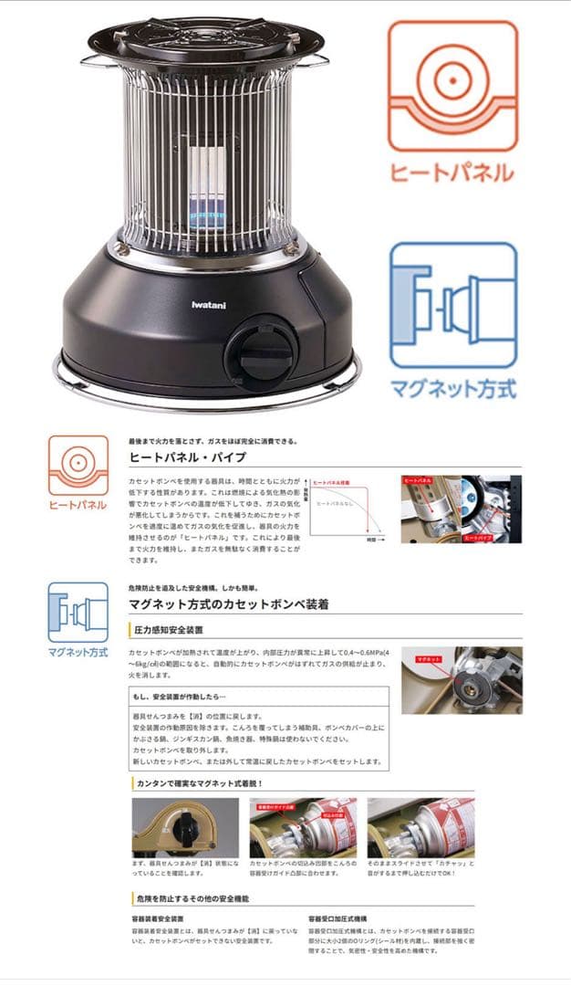 IwatanI カセットガスストーブ　マル暖