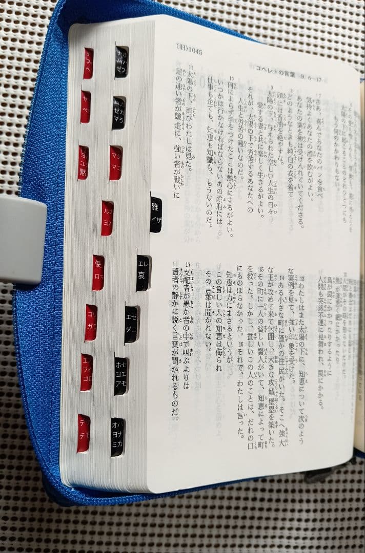 ■新共同訳中型聖書　ジッパー・サムインデックスつき -NI55ZTI青-