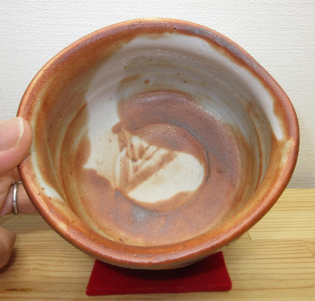 送料込【逢絢亭】茶道具 茶碗 美濃焼 志野 紅志野 加藤釥 共箱入り