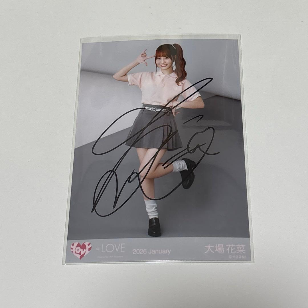ち*ま様 大場花菜 生写真 直筆サイン ポロシャツ ヒキ イコラブ