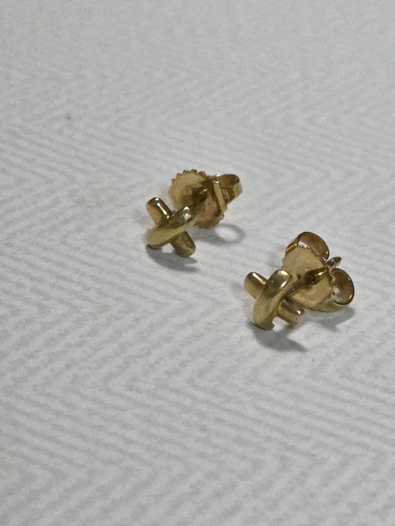 ティファニー♡K18YG クロスステッチピアス ●付属品付き