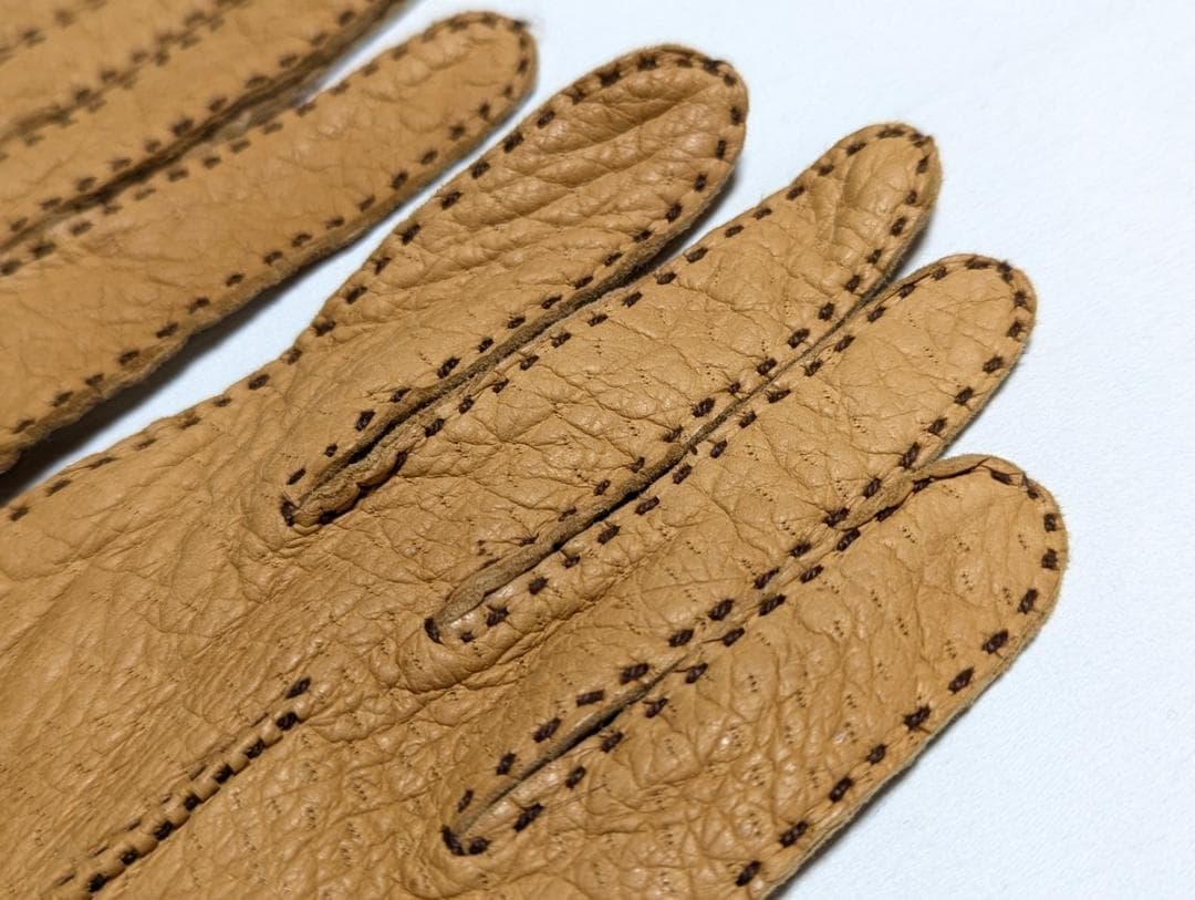 超美品 USAヴィンテージ ペッカリーグローブ 7.5 キャメル 革手袋