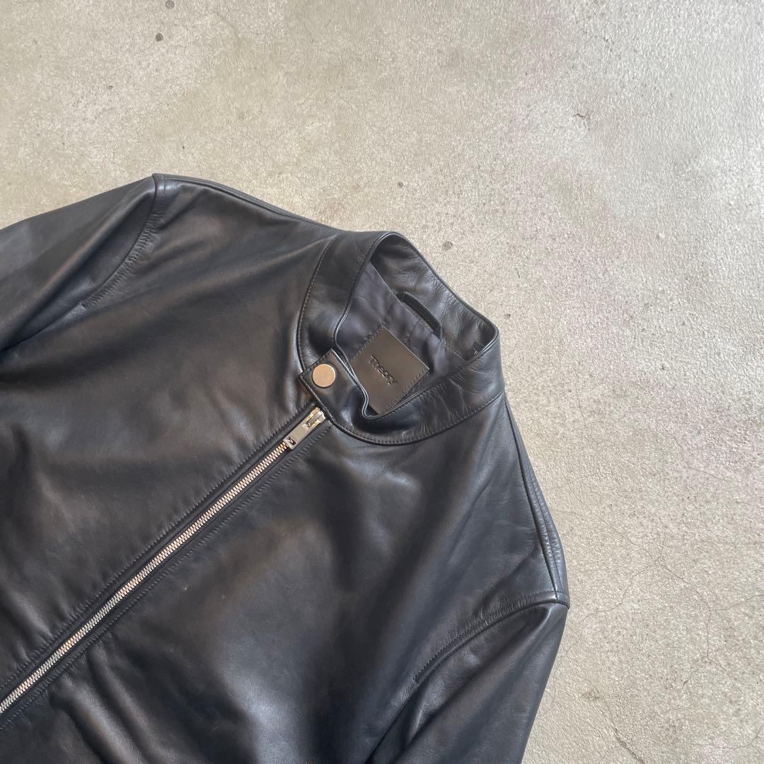 21AW theory シングルライダースジャケット S ブラック