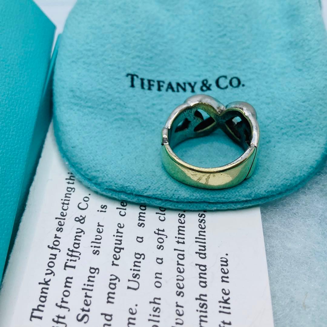 極美品✨ ティファニー リング ダブル ラビングハート AG925 #13