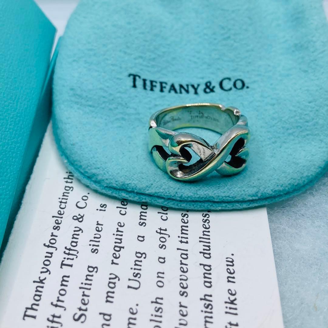 極美品✨ ティファニー リング ダブル ラビングハート AG925 #13