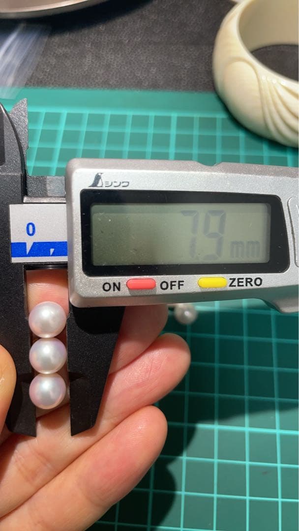 18k，akoya真珠ピアス、7.9mm，天女のレベル