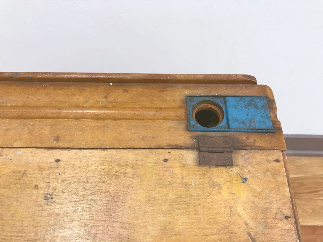 アンティーク　シャビーなスクールデスク　イギリス製