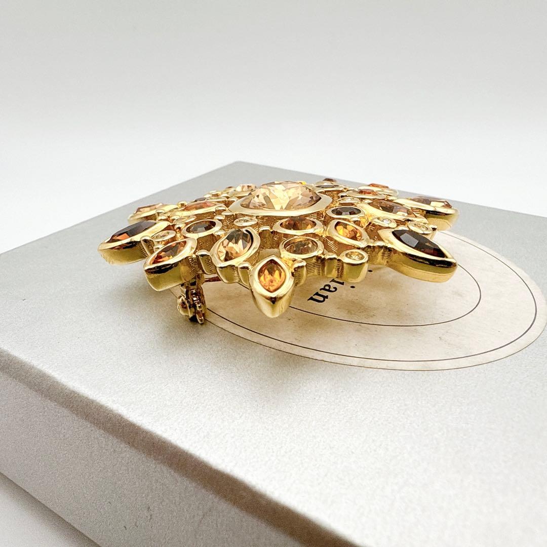 2084　保存箱付き極美品✨Dior　ブローチ　大ぶり　CD　ロゴ　希少　刻印