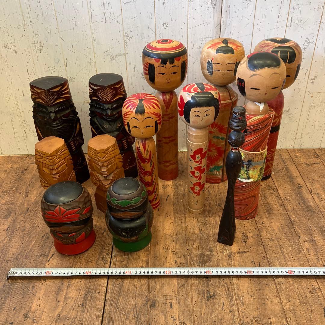 昭和レトロ こけし 小芥子 ニポポ 13体セット セット売り まとめ売り 木彫り
