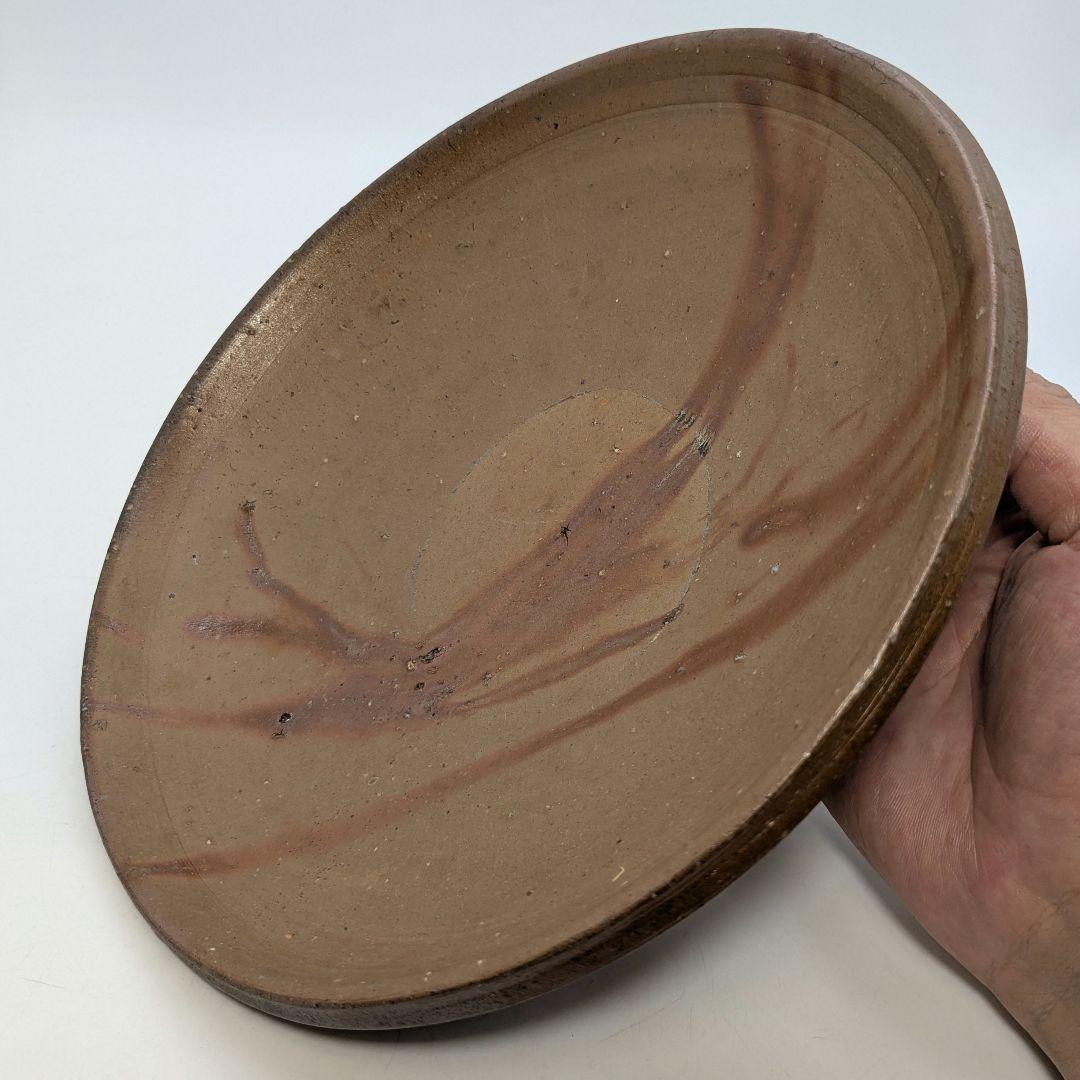 人間国宝 藤原雄 備前焼 緋襷中皿 共箱 和食器 菓子器 菓子鉢 菓子皿 皿鉢