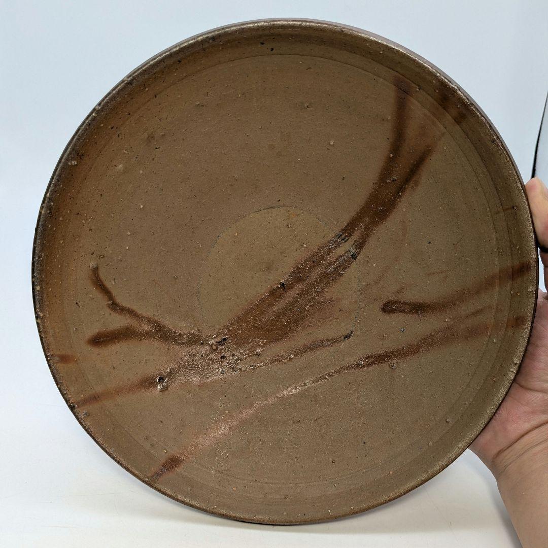 人間国宝 藤原雄 備前焼 緋襷中皿 共箱 和食器 菓子器 菓子鉢 菓子皿 皿鉢