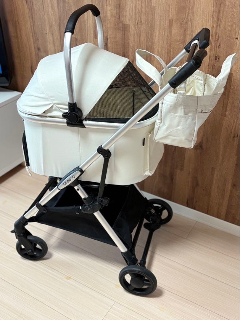 値下【美品】ペットパラダイス ペットカート smooca mini 白（保証有）