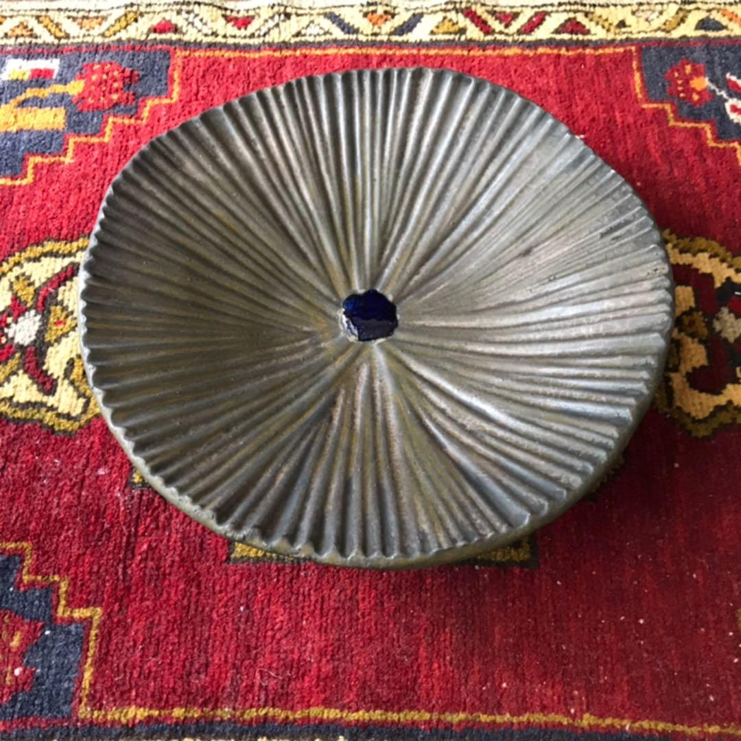 銀彩 花器 飾り皿 鼎窯