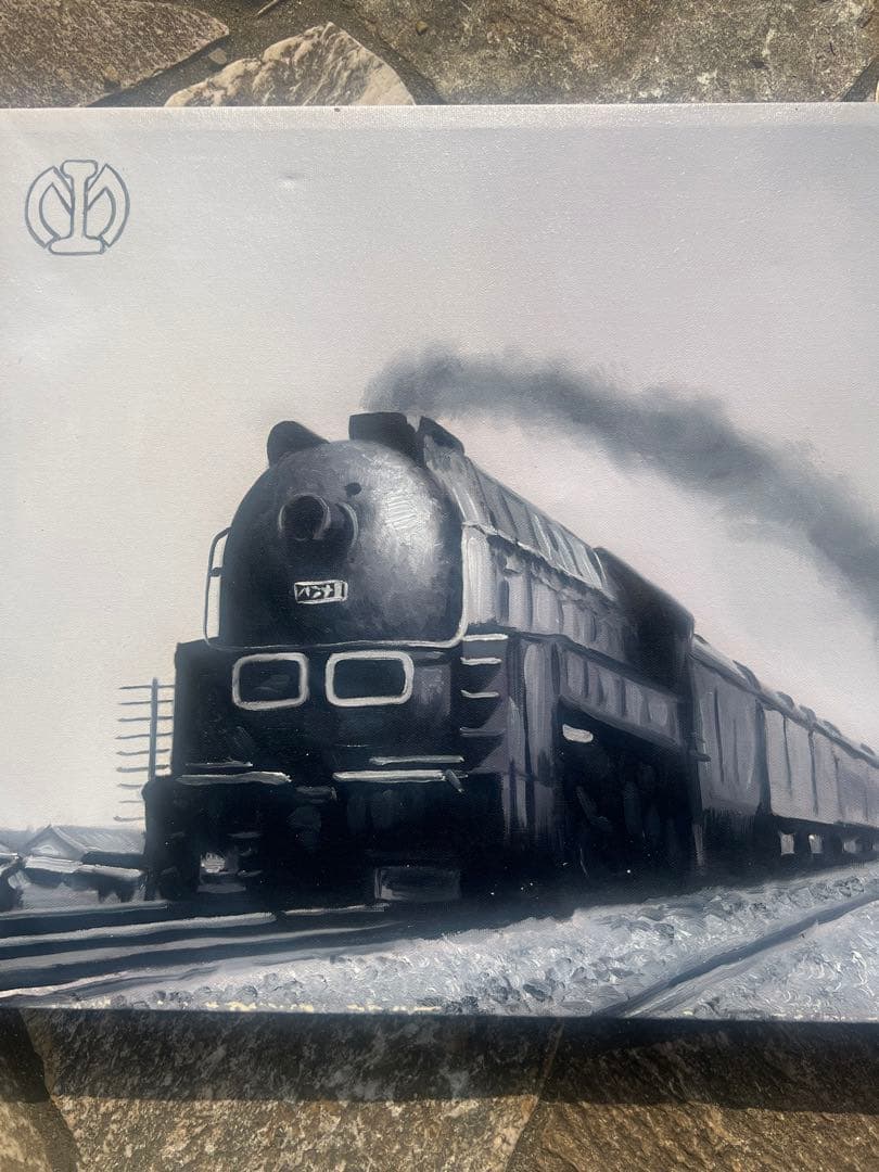 油絵　満鉄関連　「アジア」　希少・レア品　額なし　木枠のみ　満鉄